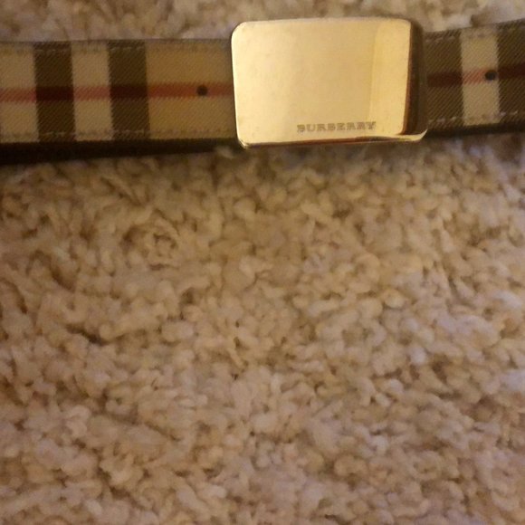 BURBERRY Skinny Coated Canvas Belt - Picture 1 of 3